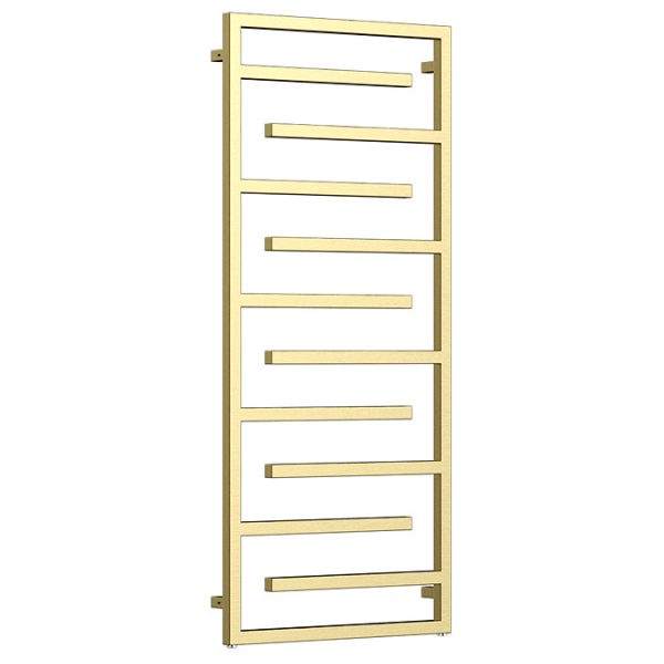 Arezzo Brushed Brass 1380 x 600mm Designer Towel Rail - Image 2