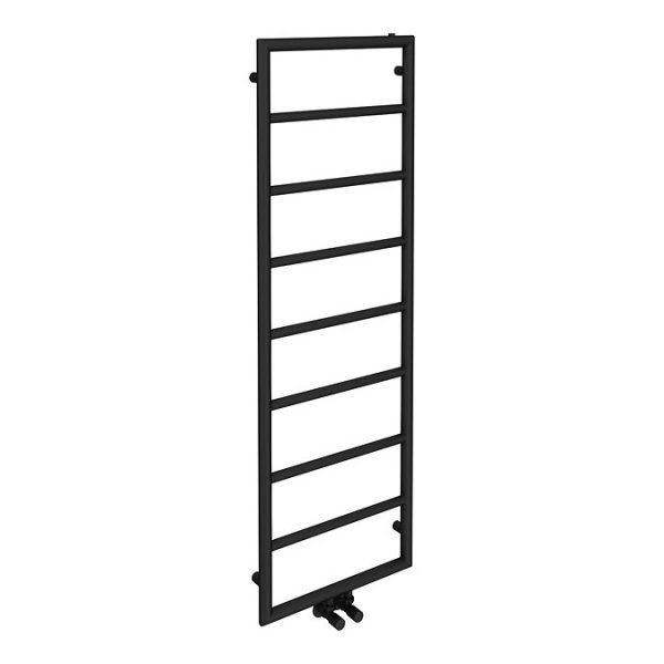 Arezzo Matt Black 1500 x 500 Ladder Heated Towel Rail - Image 2