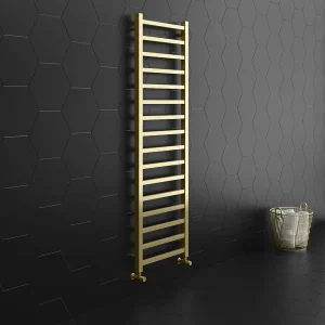 Arezzo Cube Brushed Brass 1600 x 500 Heated Towel Rail