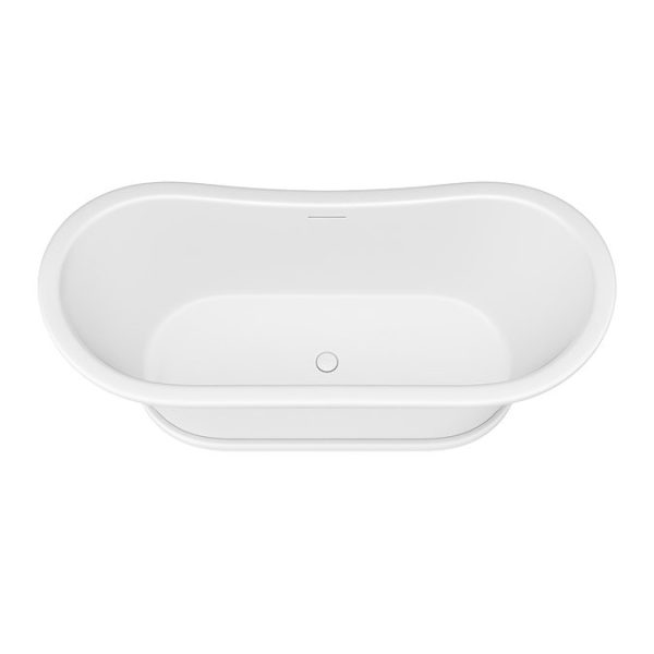 Arezzo 1690 x 750 Matt White Solid Stone Traditional Roll Top Slipper Bath - Image 2