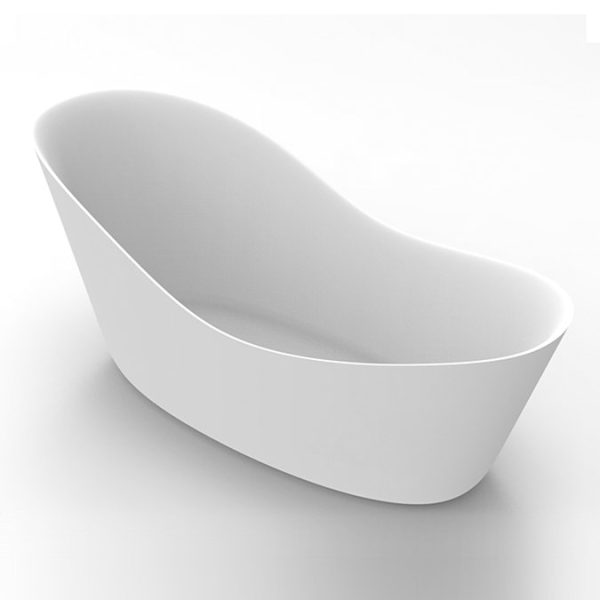 Arezzo 1700 x 750 Matt White Solid Stone Modern Slipper Bath - Image 5
