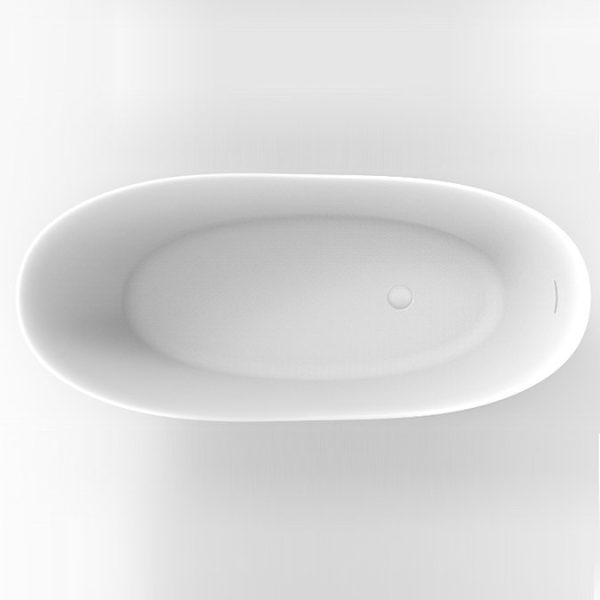 Arezzo 1700 x 750 Matt White Solid Stone Modern Slipper Bath - Image 3