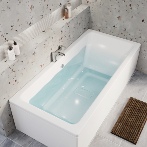 Arezzo Double Ended Bath with Hidden Waste Cover   Gloss White