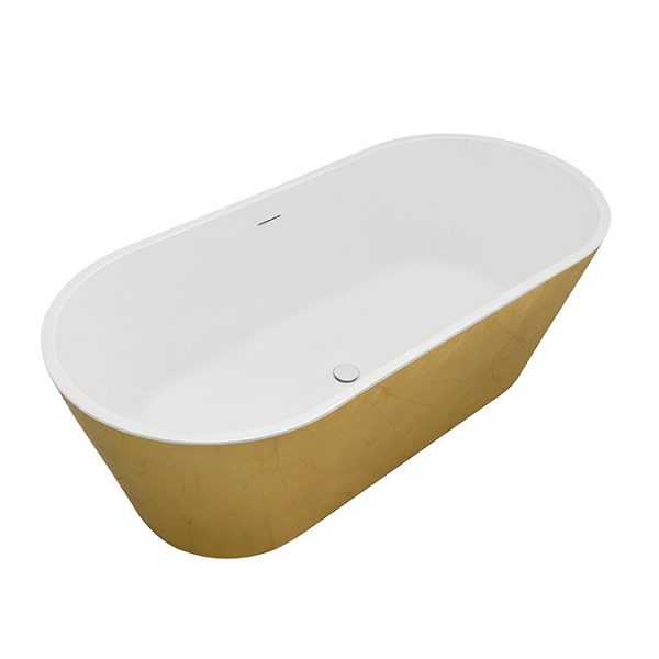 Arezzo Double Ended Freestanding Bath Gold Effect Finish (1700 x 800mm) with Waste - Image 2