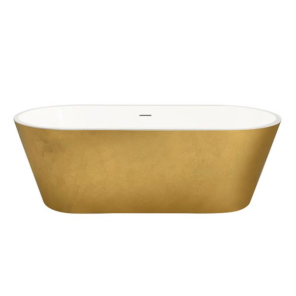 Arezzo Double Ended Freestanding Bath Gold Effect Finish (1700 x 800mm) with Waste - Image 3