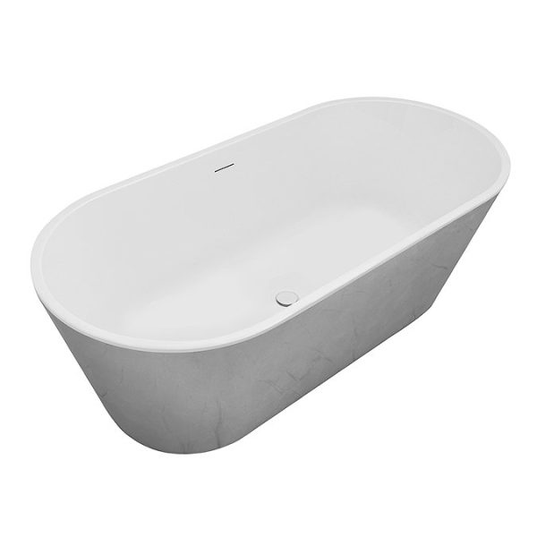 Arezzo Double Ended Freestanding Bath Silver Effect Finish (1700 x 800mm) with Waste - Image 3