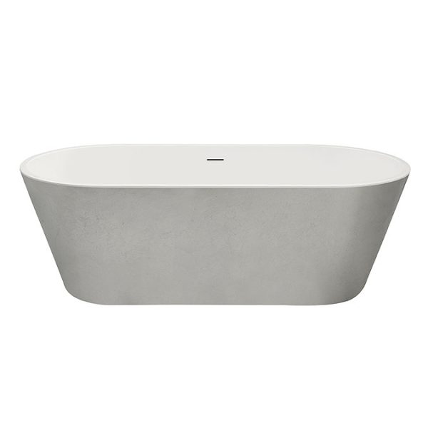 Arezzo Double Ended Freestanding Bath Silver Effect Finish (1700 x 800mm) with Waste - Image 2
