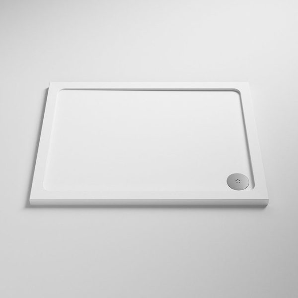 Arezzo 1000 x 900 Matt Black Grid Frameless Pivot Door Shower Enclosure + Tray - Image 3