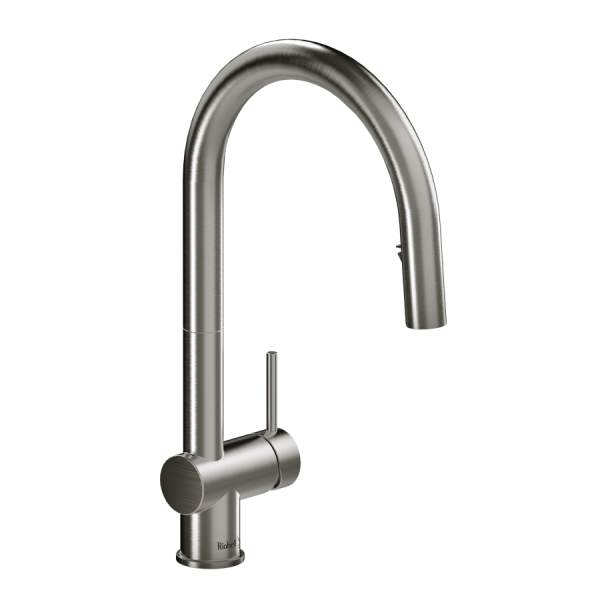 Riobel Azure Single Lever Kitchen Mixer with Pull Down Spray   Stainless Steel