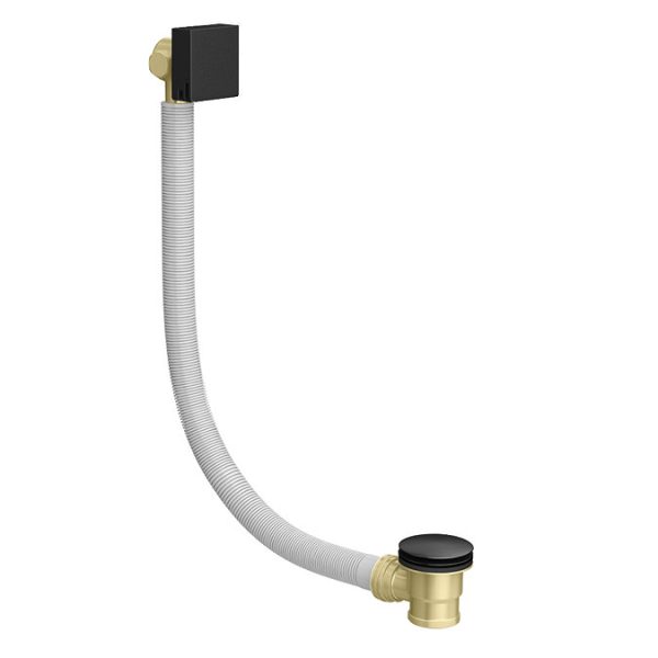 Arezzo Square Matt Black Deck Bath Side Valves with Freeflow Bath Filler - Image 3