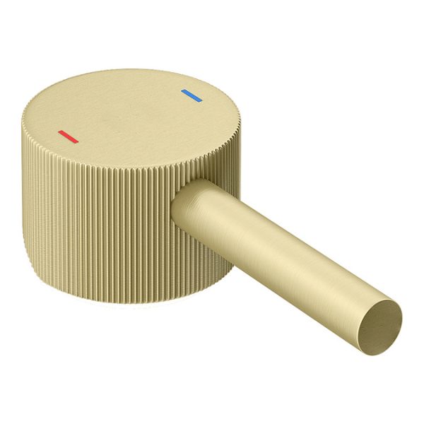 Arezzo Fluted Round Brushed Brass High Rise Mono Basin Mixer Tap - Image 2