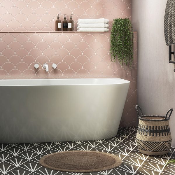 Arezzo Round Matt White Wall Mounted (3TH) Bath Filler Tap - Image 3