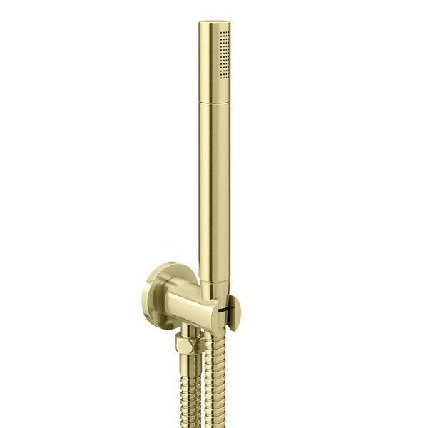 Arezzo Brushed Brass Round Thermostatic Shower Pack with Head + Handset - Image 4