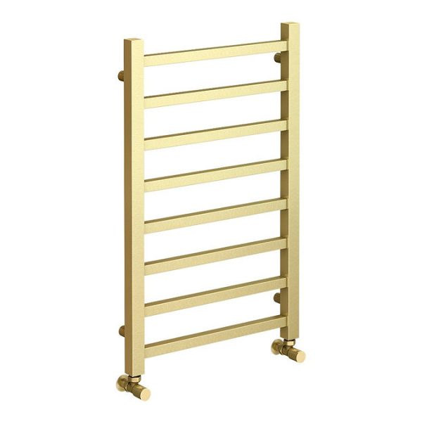 Arezzo Cube Brushed Brass 800 x 500 Heated Towel Rail - Image 2