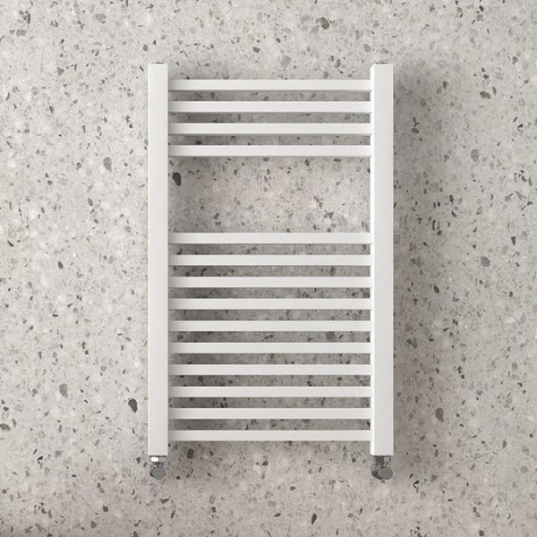 Arezzo Cube Matt White 690 x 500 Heated Towel Rail - Image 2