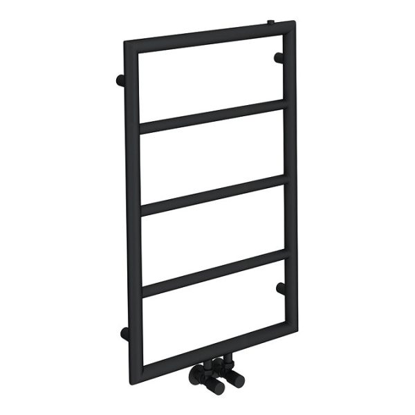 Arezzo Matt Black 800 x 500 Ladder Heated Towel Rail - Image 2