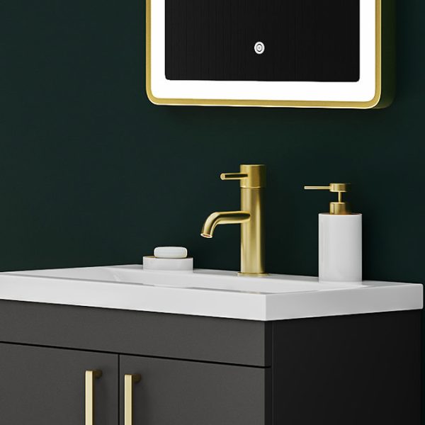 Arezzo Fluted Round Brushed Brass Basin Mono Mixer - Image 3