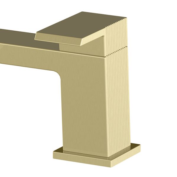 Arezzo Fluted Square Brushed Brass Bath Shower Mixer incl. Shower Kit - Image 2