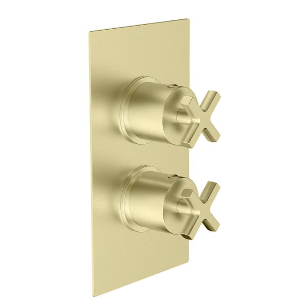 Arezzo Art Deco Crosshead Brushed Brass Luxury Spa 3 Outlet Shower Bundle - Image 6