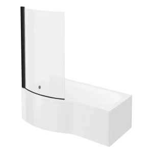 Arezzo B Shaped Shower Bath (1700mm with Screen + Front Panel)