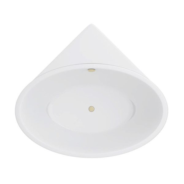 Arezzo Corner Modern Free Standing Bath (1270 x 1270mm) with Brushed Brass Waste - Image 4