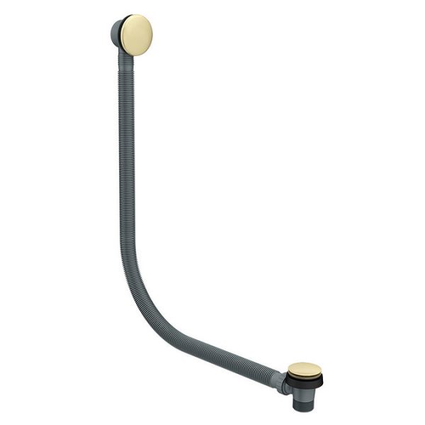Arezzo Corner Modern Free Standing Bath (1270 x 1270mm) with Brushed Brass Waste - Image 2