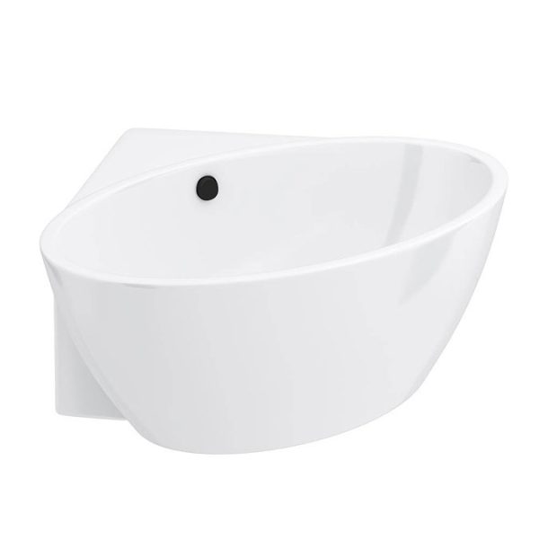 Arezzo Corner Modern Free Standing Bath (1270 x 1270mm) with Matt Black Waste - Image 3