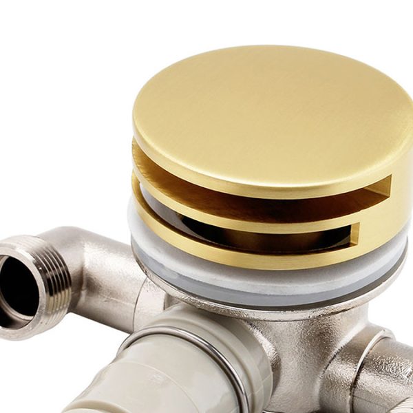 Arezzo Brushed Brass Deck Bath Side Valves with Freeflow Bath Filler - Image 2