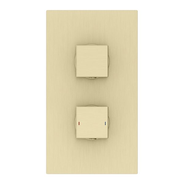 Arezzo Brushed Brass Square Shower Package with Concealed Valve + 300mm Head - Image 4