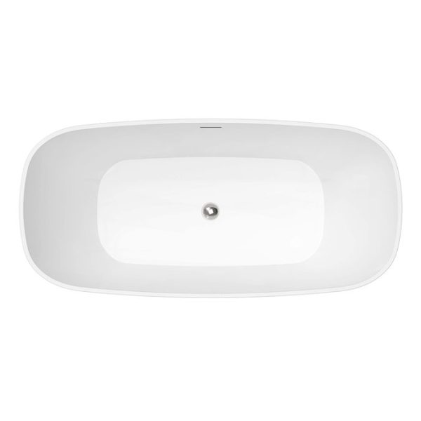 Arezzo Thin Edge Curved Rectangular Bath   1600 x 750mm with Waste - Image 2