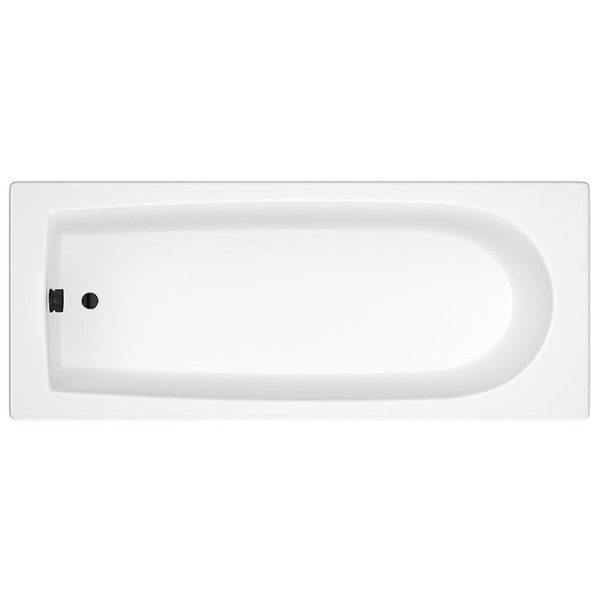 Arezzo Matt Black Grid Bath Screen with Curved Single Ended Bath - Image 3