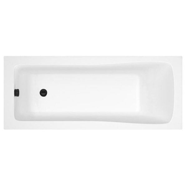 Arezzo Matt Black Grid Bath Screen with Square Single Ended Bath - Image 3