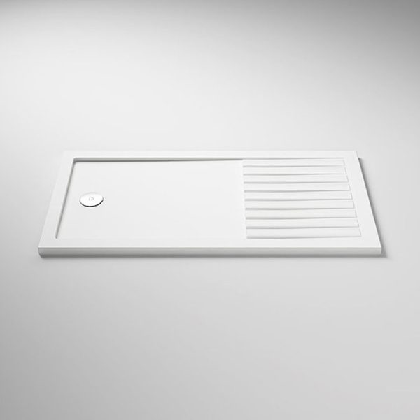 Arezzo Matt Black 1400 x 900 Grey Tinted Glass Wet Room (incl. Screen, Side Panel + Tray) - Image 3