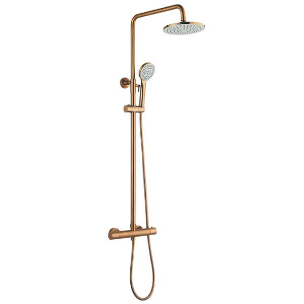 Arezzo Round Thermostatic Shower   Brushed Bronze - Image 3