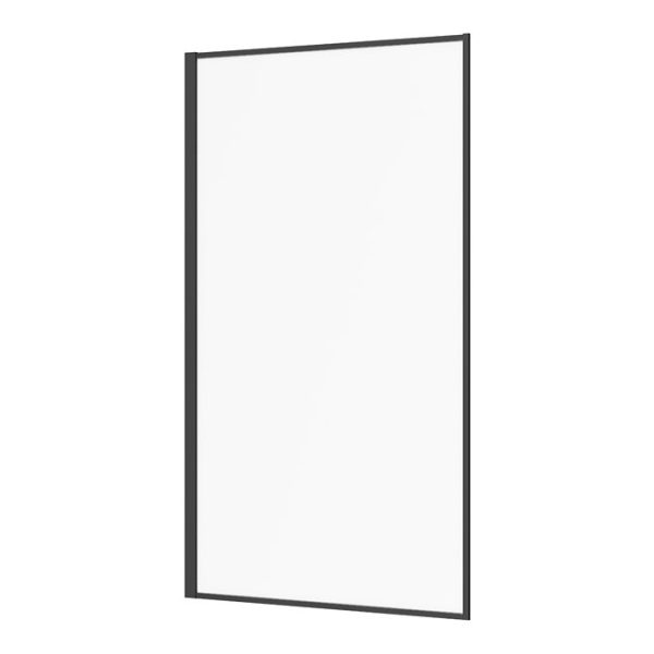 Arezzo Frosted Glass Matt Black Framed Fixed Single Ended Shower Bath - Image 4