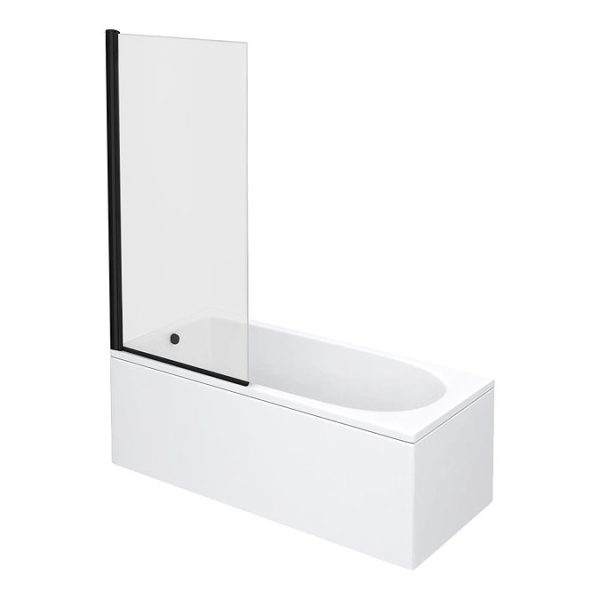 Arezzo Black Straight Hinged Round Shower Bath - Image 4