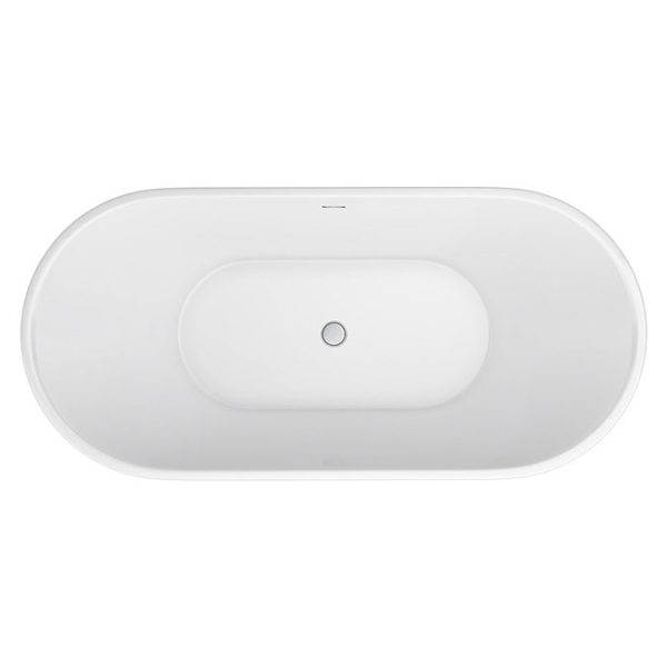 Arezzo Fluted 1700 x 800mm Double Ended Freestanding Bath Gloss White - Image 3