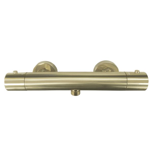 Arezzo Brushed Brass Round Bar Shower Valve incl. Slide Rail Kit with Pencil Handset - Image 4