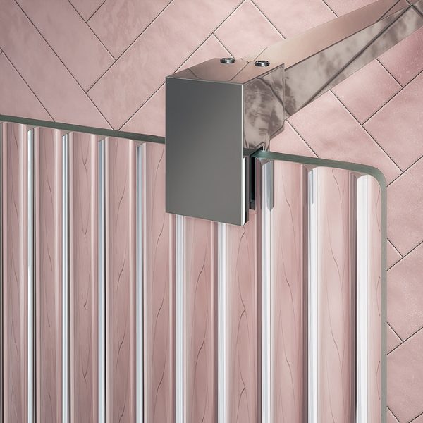 Arezzo 1700 x 700 Bath Replacement Wet Room (1000mm Chrome Fluted Glass Screen w. Tray) - Image 2
