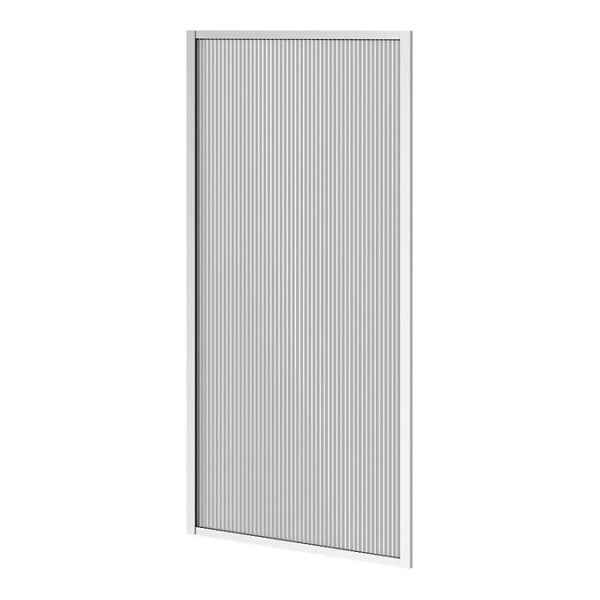 Arezzo Fluted Glass Chrome Framed Fixed Round Single Ended Shower Bath - Image 4