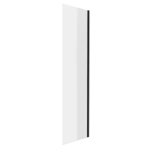 Arezzo 700 x 1950 Matt Black Frameless Side Panel (8mm Glass)