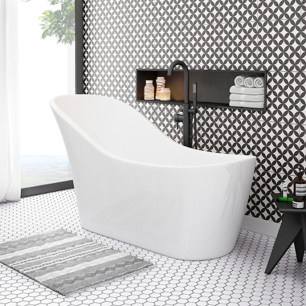 Arezzo Matt Black Freestanding Bath Tap with Shower Mixer - Image 3