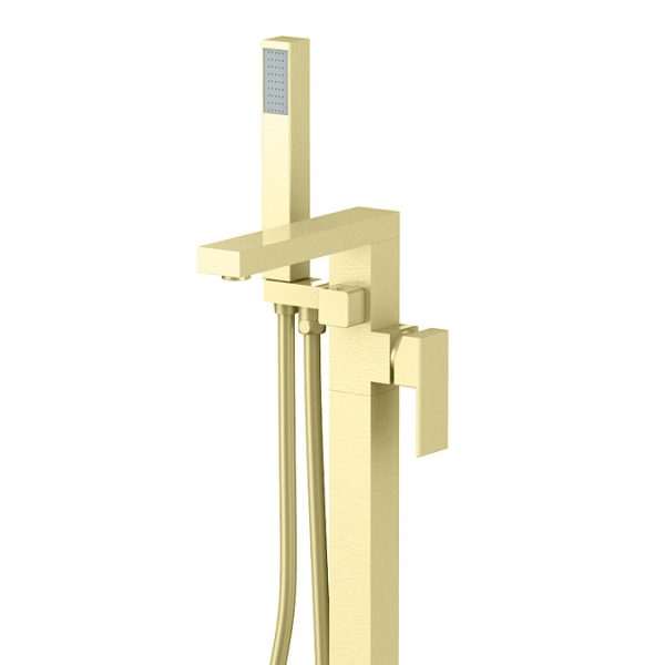 Arezzo Square Brushed Brass Floor Mounted Free standing Bath Shower Mixer - Image 2