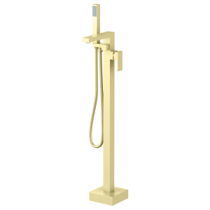 Arezzo Square Brushed Brass Floor Mounted Free standing Bath Shower Mixer