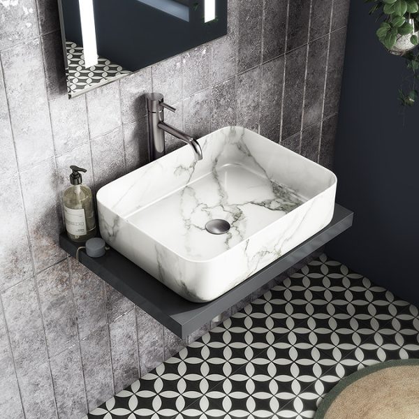 Arezzo Round Gunmetal Grey High Rise Mono Basin Mixer Tap - Image 3