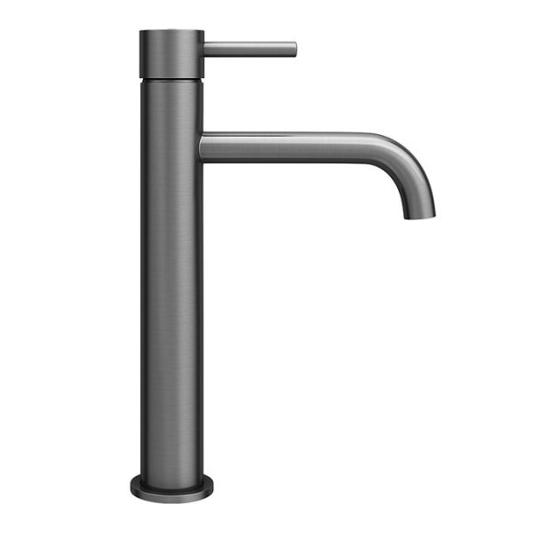 Arezzo Round Gunmetal Grey High Rise Mono Basin Mixer Tap - Image 4