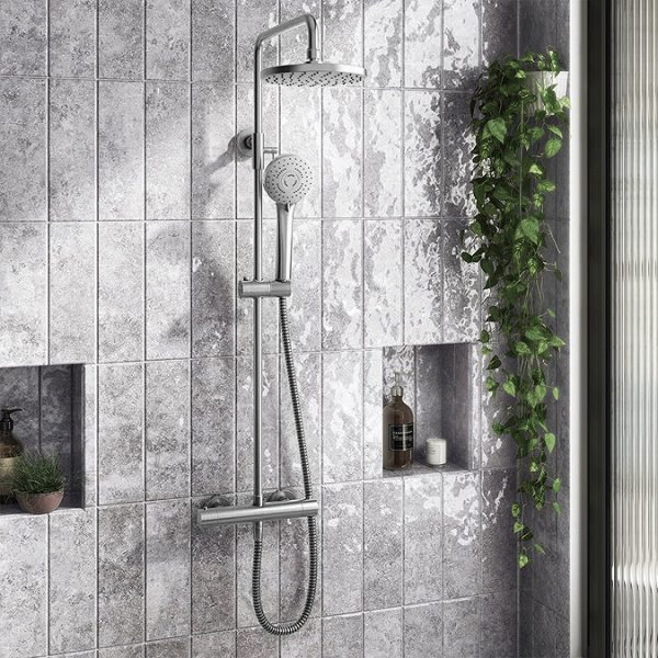 Arezzo Round Thermostatic Shower   Gunmetal Grey - Image 3