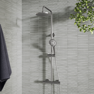 Arezzo Round Thermostatic Shower   Gunmetal Grey