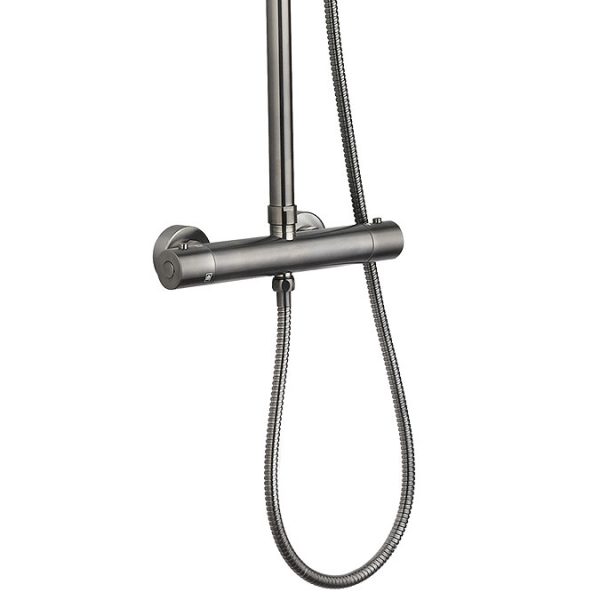 Arezzo Round Thermostatic Shower   Gunmetal Grey - Image 2