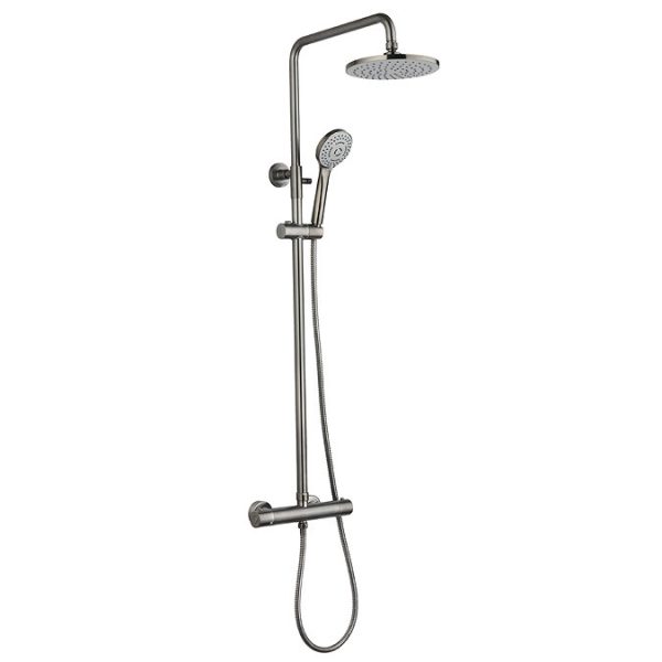 Arezzo Round Thermostatic Shower   Gunmetal Grey - Image 5